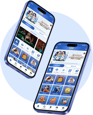Một chiếc điện thoại hiển thị ứng dụng 8us app với giao diện cá cược thể thao, nhấn mạnh tính tiện lợi của sòng bạc di động.